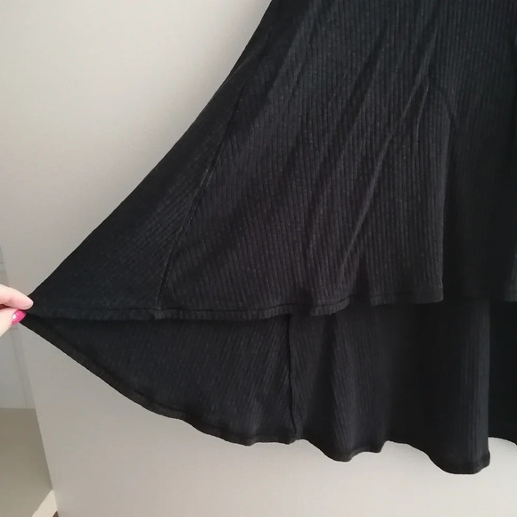 Lululemon Dare to Drape Ribbed Black Long Sleeve Hi Low Hem Tencel Cotton Small - Picture 8 of 16